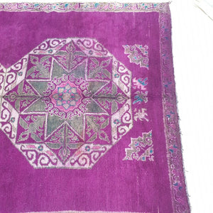 Moroccan VINTAGE Rug Purple | 10x7 Ft | 3,15x2,12 m | RAJWA | 100% wool handmade - OunizZ