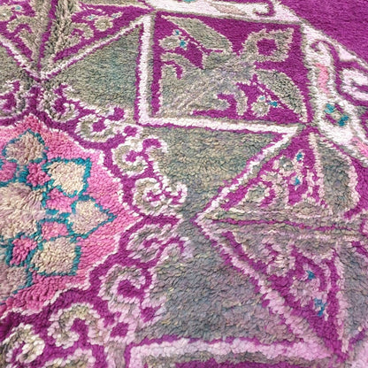 Moroccan VINTAGE Rug Purple | 10x7 Ft | 3,15x2,12 m | RAJWA | 100% wool handmade - OunizZ