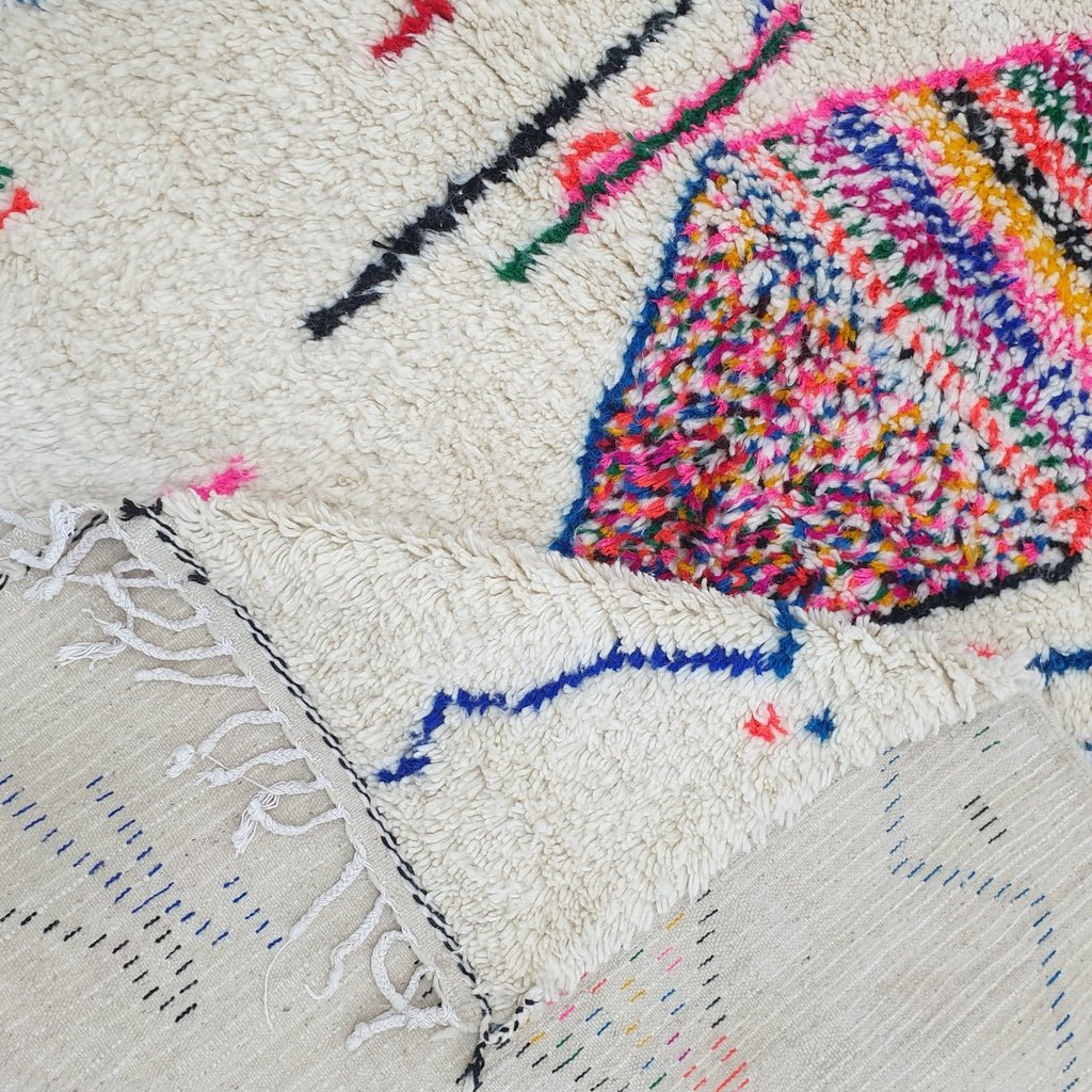 Moroccan White Azilal Rug | AMLYZ | 9'7x6'5 Ft | 3x2 m |100% wool handmade - OunizZ