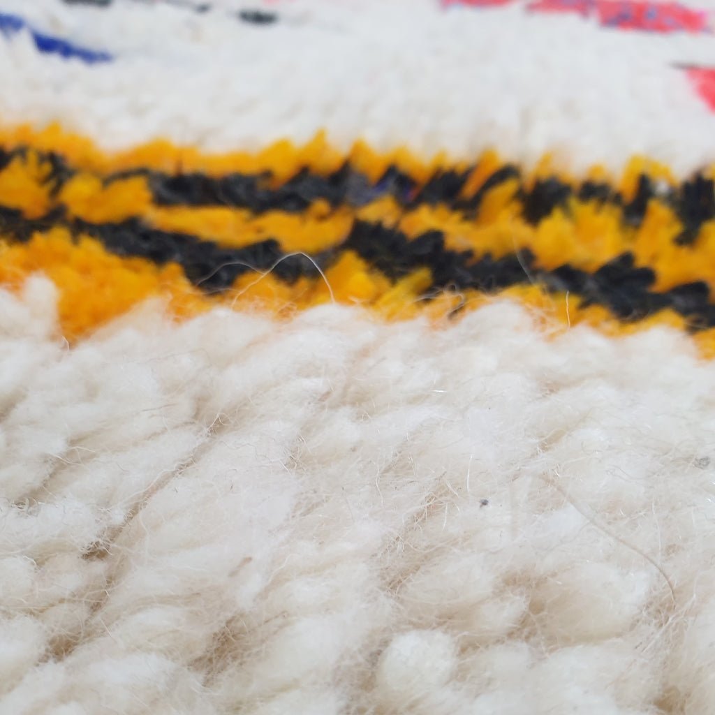 Moroccan White Azilal Rug | KLAMA | 9'2x6'3 Ft | 2,80x1,92 m | 100% wool handmade - OunizZ