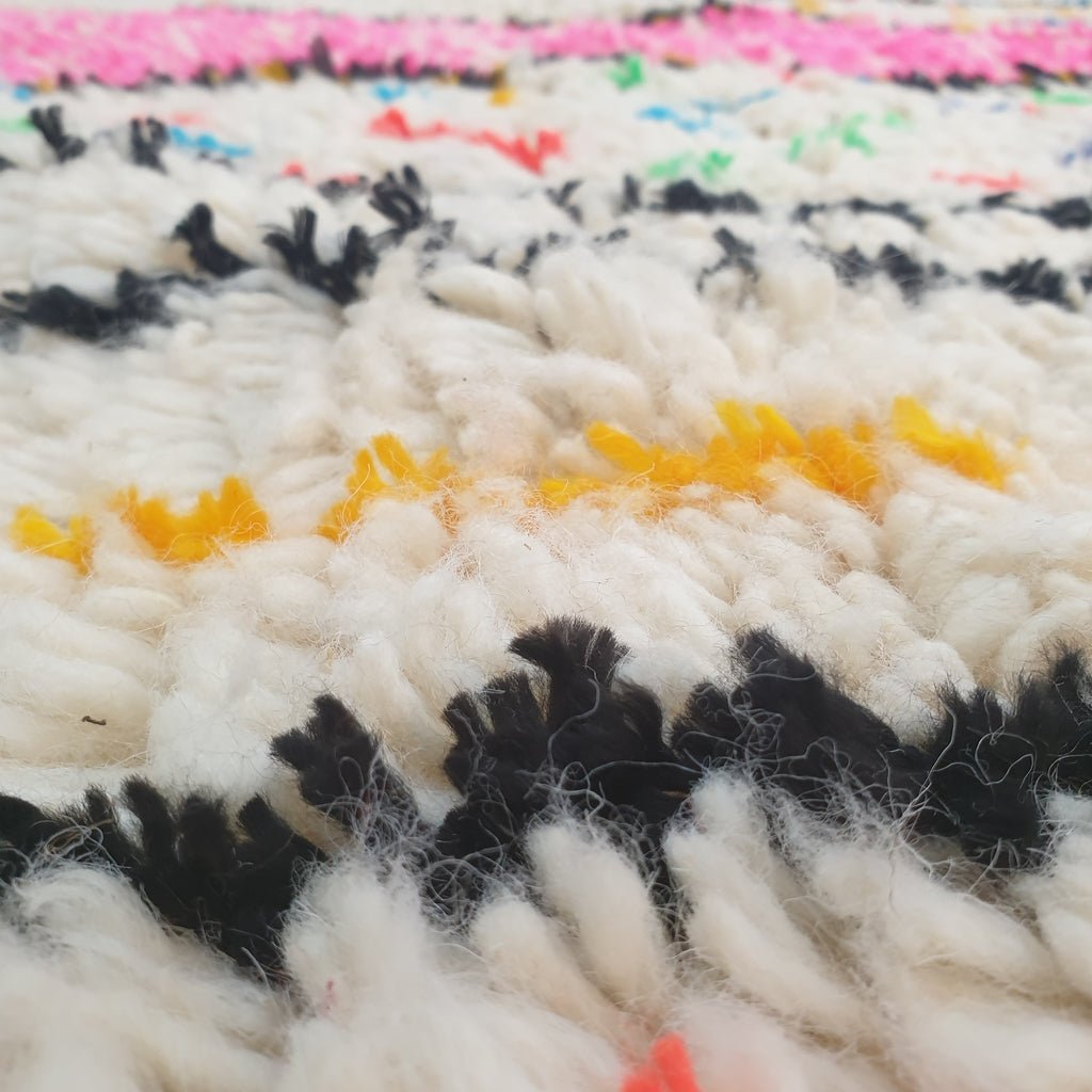 Moroccan White Azilal Rug | MOLINA | 9'6x6' Ft | 2,94x1,83 m | 100% wool handmade - OunizZ