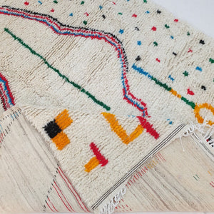 Moroccan White Azilal Rug | ORAJI | 10x6'2 Ft | 3,05x1,90 m | 100% wool handmade - OunizZ