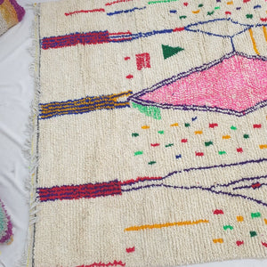 Moroccan White Azilal Rug | TIFAGH | 9'3x6'4 Ft | 2,82x1,95 m | 100% wool handmade - OunizZ