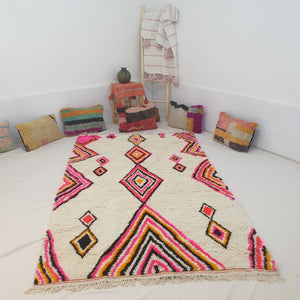 Moroccan White Rug Azilal | ARKISS | 8'6x5' Ft | 2,62x1,53 m | 100% wool handmade - OunizZ
