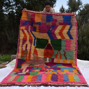 MORSLE | 8'5x5 Ft | 260x156 cm | Moroccan Colorful Rug | 100% wool handmade - OunizZ