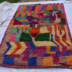 MORSLE | 8'5x5 Ft | 260x156 cm | Moroccan Colorful Rug | 100% wool handmade - OunizZ