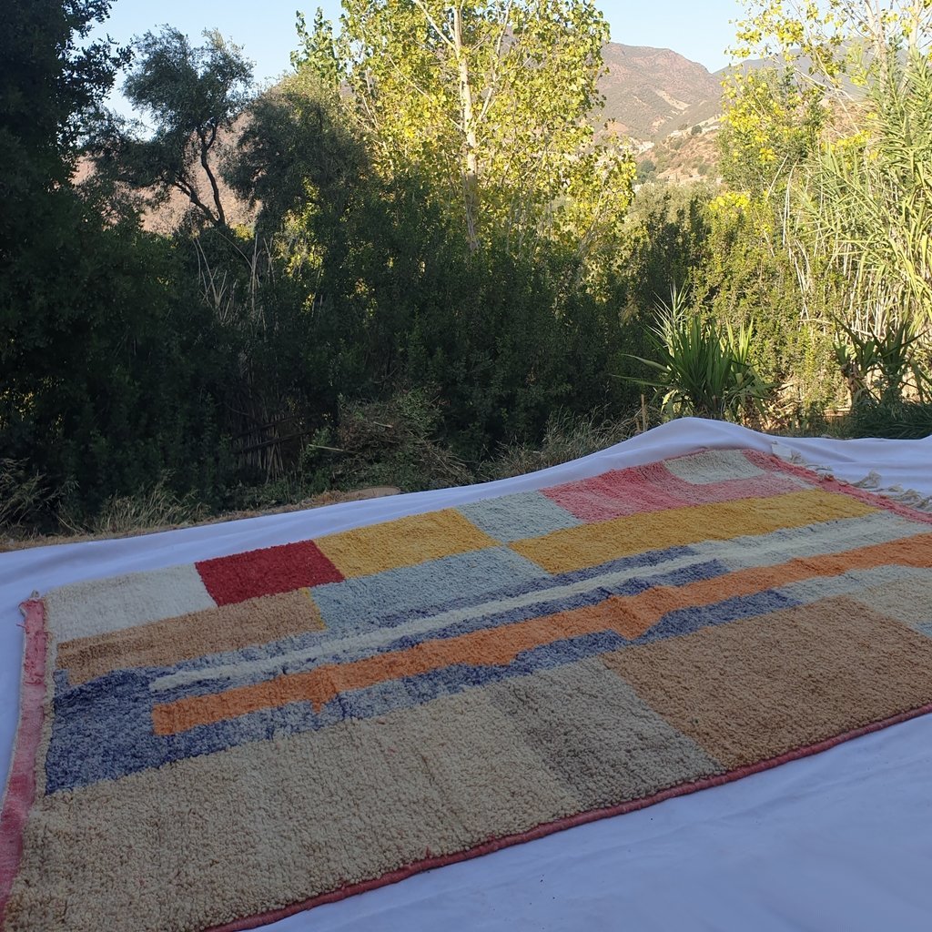 MOSSK | 9'5x6'7 Ft | 290x205 cm | Moroccan Colorful Rug | 100% wool handmade - OunizZ