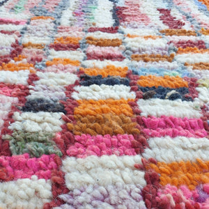 MOURI Runner | 8'2x2'4 Ft | 2,50x0,74 m | Moroccan Colorful Rug | 100% wool handmade - OunizZ