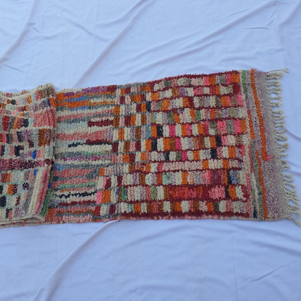 MOURI Runner | 8'2x2'4 Ft | 2,50x0,74 m | Moroccan Colorful Rug | 100% wool handmade - OunizZ