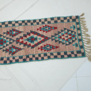 MRAH Runner | 11'3x2'7 Ft | 3,44x0,83 m | Moroccan Colorful Rug | 100% wool handmade - OunizZ