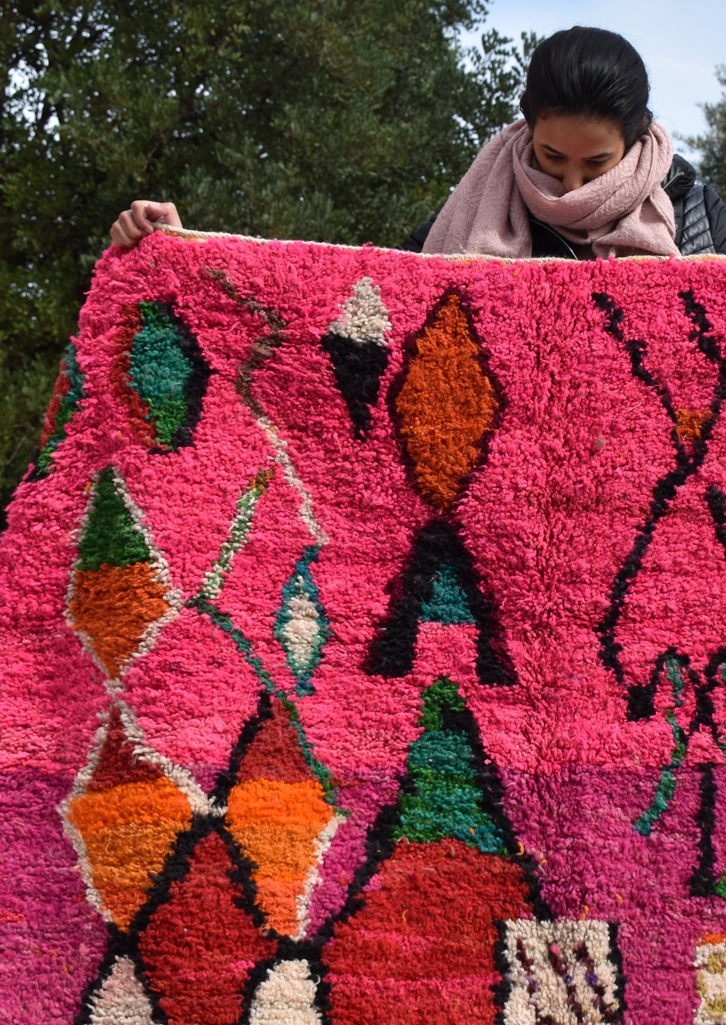 MRELMA | 8'x5 Ft | 254x166 cm | Moroccan Colorful Rug | 100% wool handmade - OunizZ