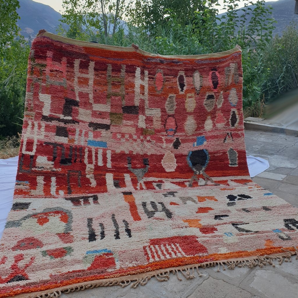 MRENA | Boujaad Rug 10x12'2 Ft | 370x300 cm | 100% wool handmade in Morocco - OunizZ