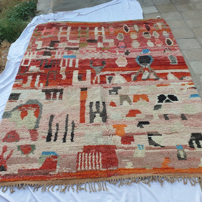 MRENA | Boujaad Rug 10x12'2 Ft | 370x300 cm | 100% wool handmade in Morocco - OunizZ