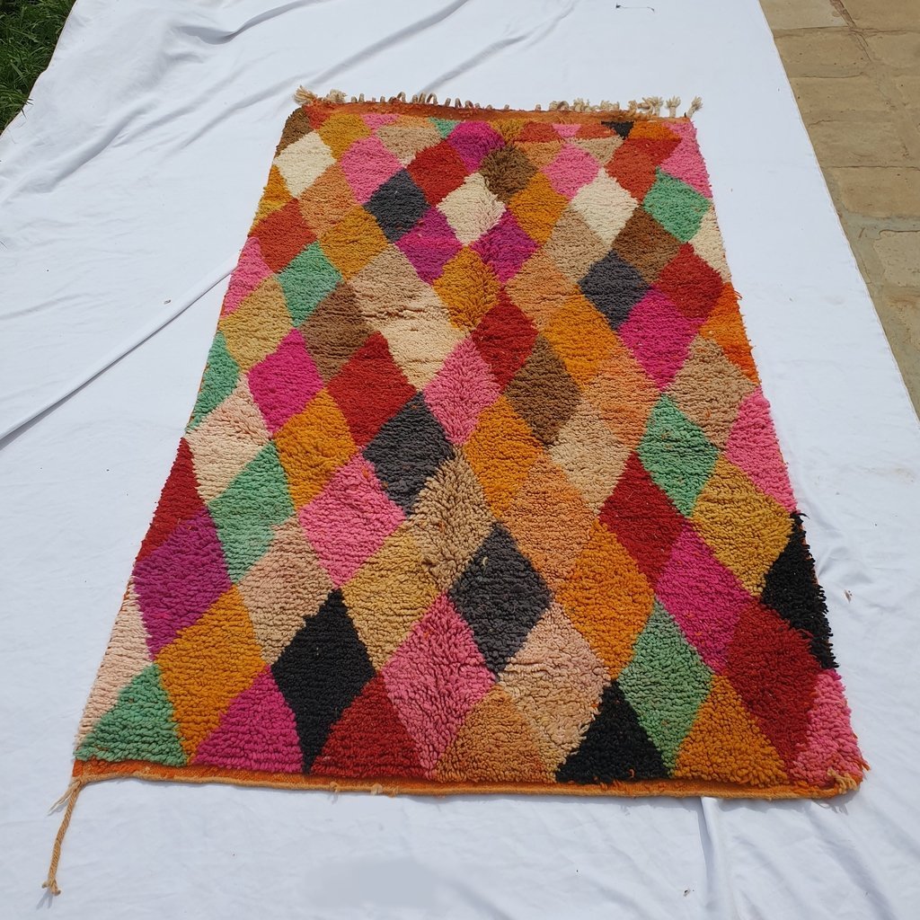 MULAB | 8'5x5 Ft | 2,5x1,5 m | Moroccan Colorful Rug | 100% wool handmade - OunizZ