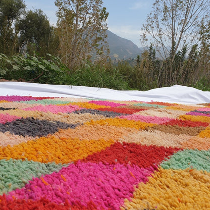 MULAB | 8'5x5 Ft | 2,5x1,5 m | Moroccan Colorful Rug | 100% wool handmade - OunizZ