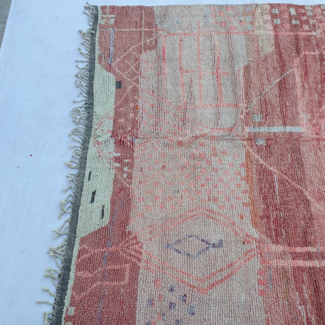 Naamra | MOROCCAN RUG BOUJAD | Moroccan Berber Rug | Colorful Rug Moroccan Carpet | Authentic Handmade Berber Living room Rugs | 12'96x9'64 Ft | 395x294 cm - OunizZ