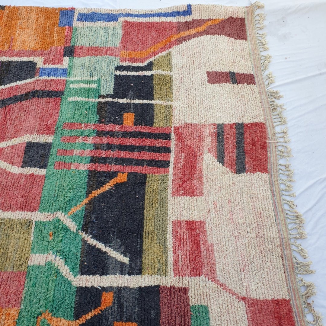 Nadera | MOROCCAN RUG BOUJAD | Moroccan Berber Rug | Colorful Rug Moroccan Carpet | Authentic Handmade Berber Living room Rugs | 12'27x9'54 Ft | 374x291 cm - OunizZ