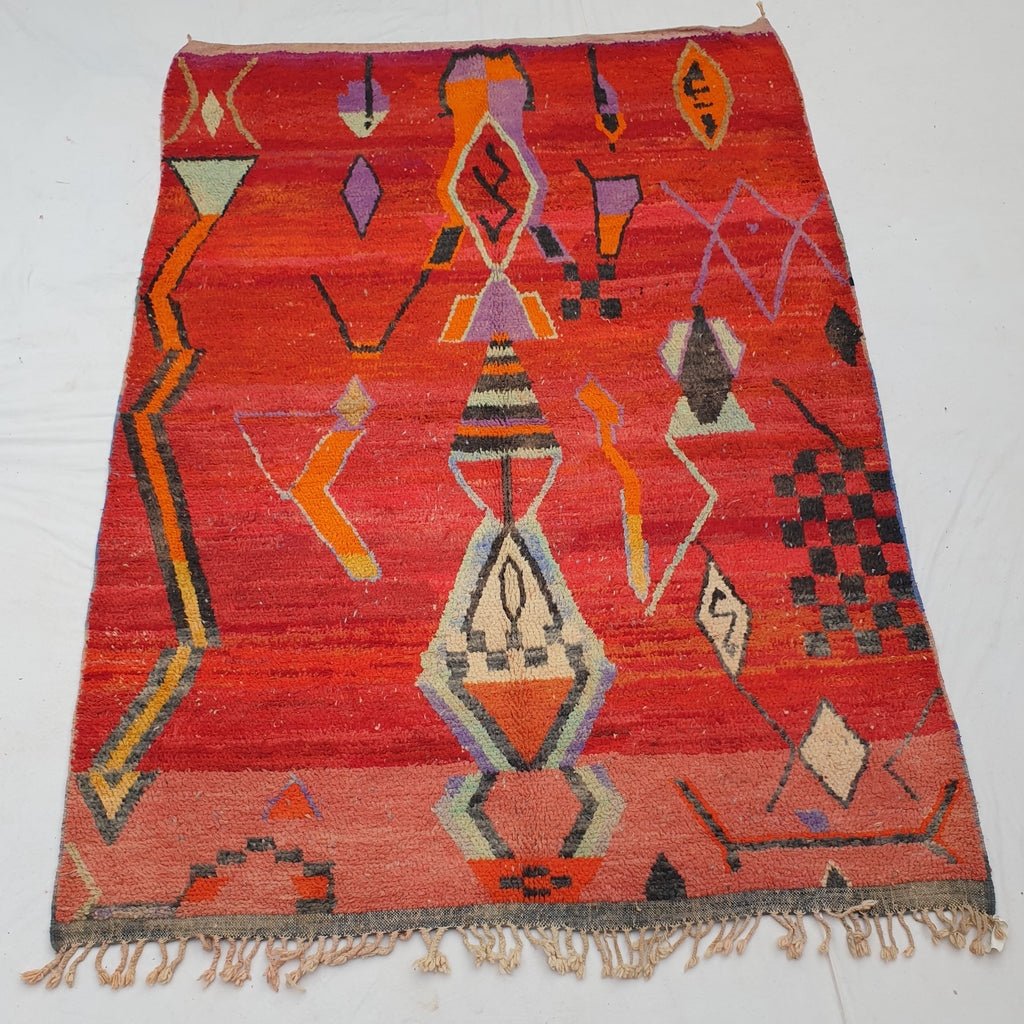 Nalfa - MOROCCAN BOUJAAD RUG | Berber Colorful Area Rug for living room Handmade Authentic Wool | 10'2x7 Ft | 311x215 cm - OunizZ