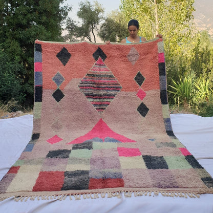 NAYRA | 9'5x6'8 Ft | 2,89x2,06 m | Moroccan Colorful Rug | 100% wool handmade - OunizZ