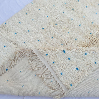 Nazraka - BENI OUARAIN Moroccan White Rug Soft & Thick for Living Room or bedroom | Moroccan High Pile Area Rug Berber Authentic Wool | 9'6x6'3 Ft | 294x193 cm - OunizZ