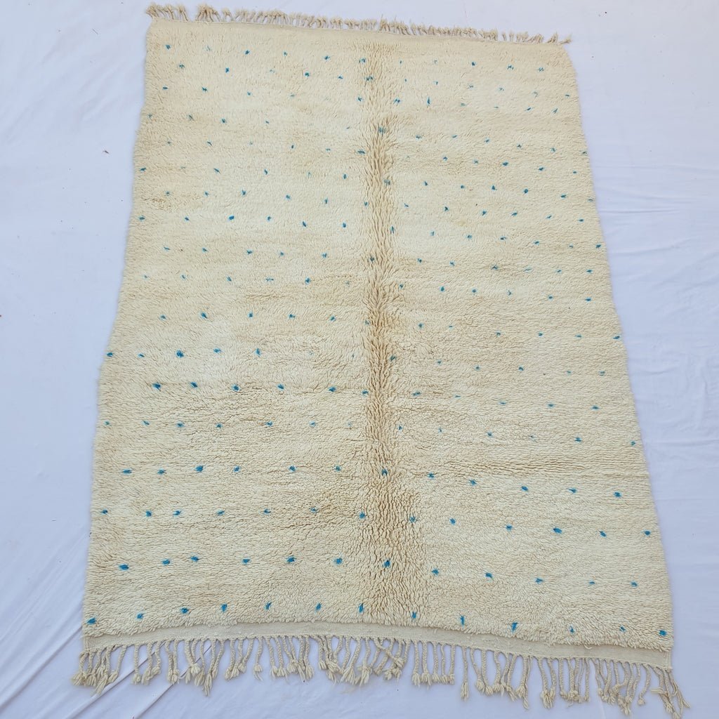 Nazraka - BENI OUARAIN Moroccan White Rug Soft & Thick for Living Room or bedroom | Moroccan High Pile Area Rug Berber Authentic Wool | 9'6x6'3 Ft | 294x193 cm - OunizZ