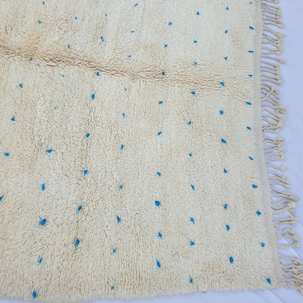 Nazraka - BENI OUARAIN Moroccan White Rug Soft & Thick for Living Room or bedroom | Moroccan High Pile Area Rug Berber Authentic Wool | 9'6x6'3 Ft | 294x193 cm - OunizZ