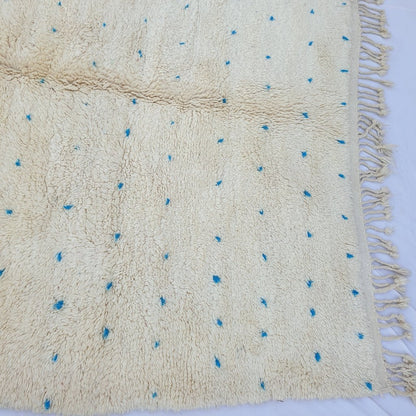 Nazraka - BENI OUARAIN Moroccan White Rug Soft & Thick for Living Room or bedroom | Moroccan High Pile Area Rug Berber Authentic Wool | 9'6x6'3 Ft | 294x193 cm - OunizZ