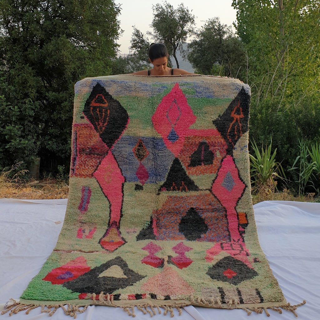 NEBTA | 8x5 Ft | 2,6x1,6 m | Moroccan Colorful Rug | 100% wool handmade - OunizZ