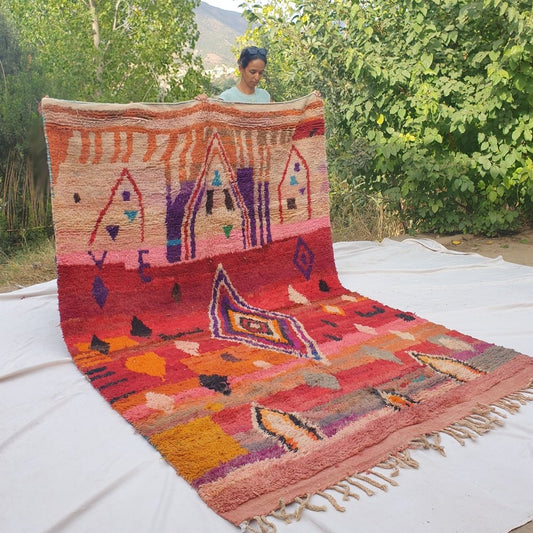 Nesaysa - MOROCCAN BOUJAAD RUG | Berber Colorful Area Rug for living room Handmade Authentic Wool | 10x6'56 Ft | 310x200 cm - OunizZ