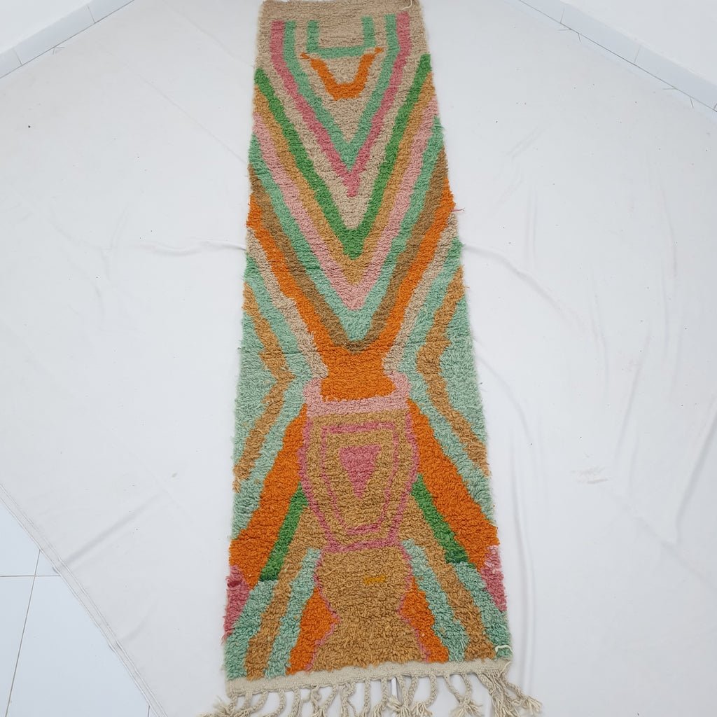 NIMOM Runner | 9'9x2'8 Ft | 3x0,85 m | Moroccan Colorful Rug | 100% wool handmade - OunizZ