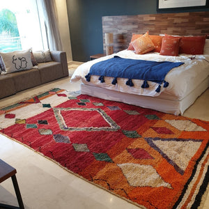 OCASO | 11'5x6 Ft | 3,50x1,85 m | Moroccan Colorful Rug | 100% wool handmade - OunizZ