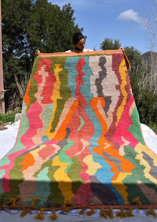 OULI | 10'2x6'43 Ft | 311x196 cm | Moroccan Colorful Rug | 100% wool handmade - OunizZ