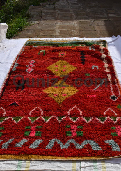 OUMA | 8'79x5'18 Ft | 268x158 cm | Moroccan Red Rug | 100% wool handmade - OunizZ