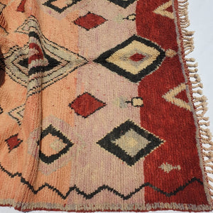 OURIOUI | 6'2x4'6 Ft | 190x140 cm | Moroccan Colorful Rug | 100% wool handmade - OunizZ