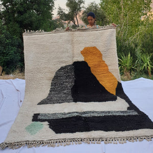 PILOU | 9'4x6'4 Ft | 288x195 cm | Moroccan Beni Ourain Rug | 100% wool handmade - OunizZ