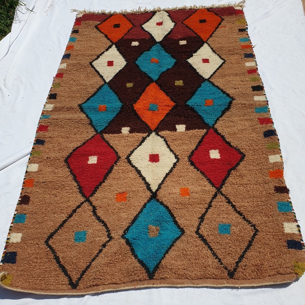 QLILU | 8'5x5 Ft | 2,5x1,5 m | Moroccan Colorful Rug | 100% wool handmade - OunizZ