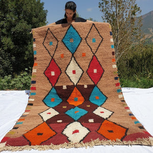 QLILU | 8'5x5 Ft | 2,5x1,5 m | Moroccan Colorful Rug | 100% wool handmade - OunizZ