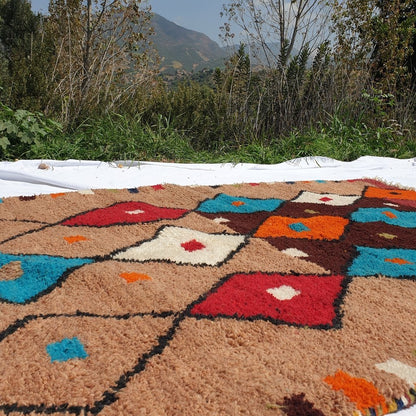 QLILU | 8'5x5 Ft | 2,5x1,5 m | Moroccan Colorful Rug | 100% wool handmade - OunizZ