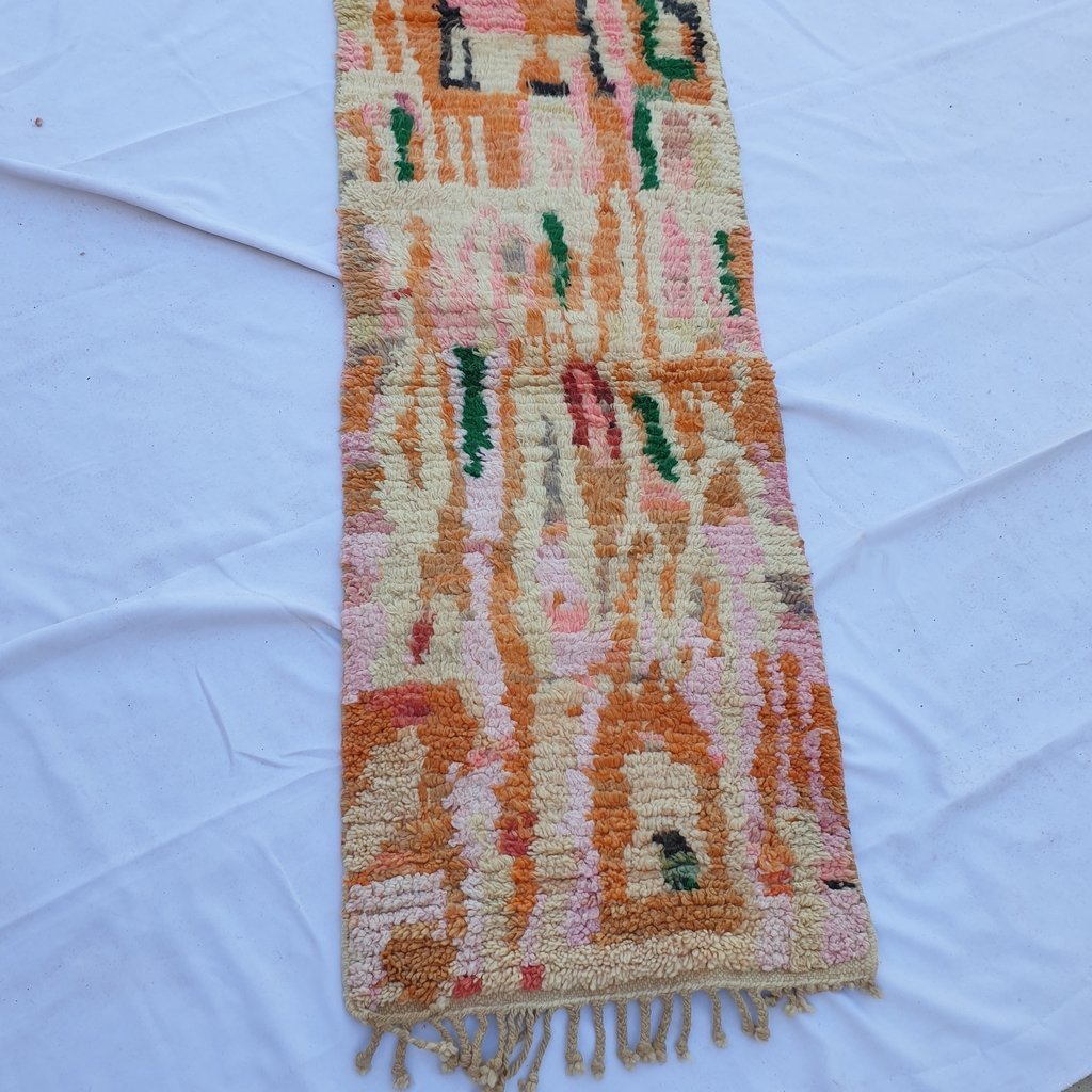 RAEDA Runner | 10x2'2 Ft | 3,05x0,67 m | Moroccan Colorful Rug | 100% wool handmade - OunizZ