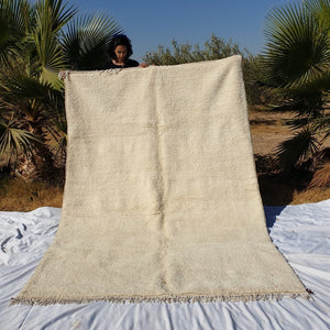 RAHA | 9'8x6'6 Ft | 3x2m | Moroccan Beni Ourain Rug | 100% wool handmade - OunizZ