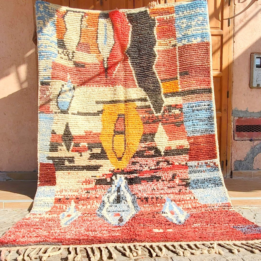 RANA | Boujaad VINTAGE Rug | 100% wool handmade in Morocco - OunizZ