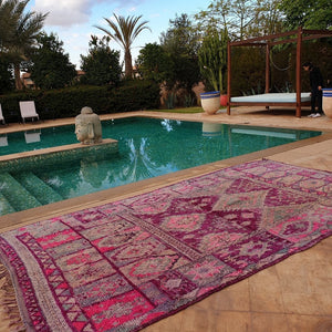 RAND | 13'6x7 Ft | 4x2,2 m | Moroccan VINTAGE Colorful Rug | 100% wool handmade - OunizZ