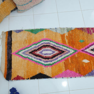 RAWA Runner | 10x2'4 Ft | 3x0,73 m | Moroccan Colorful Rug | 100% wool handmade - OunizZ