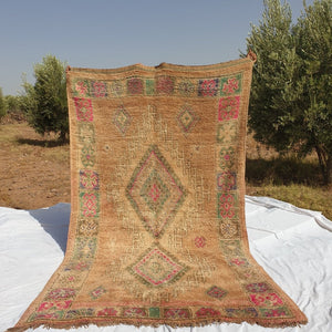 RAWAA | 10'3x6'1 Ft | 3,15x1,86 m | Moroccan VINTAGE Colorful Rug | 100% wool handmade - OunizZ