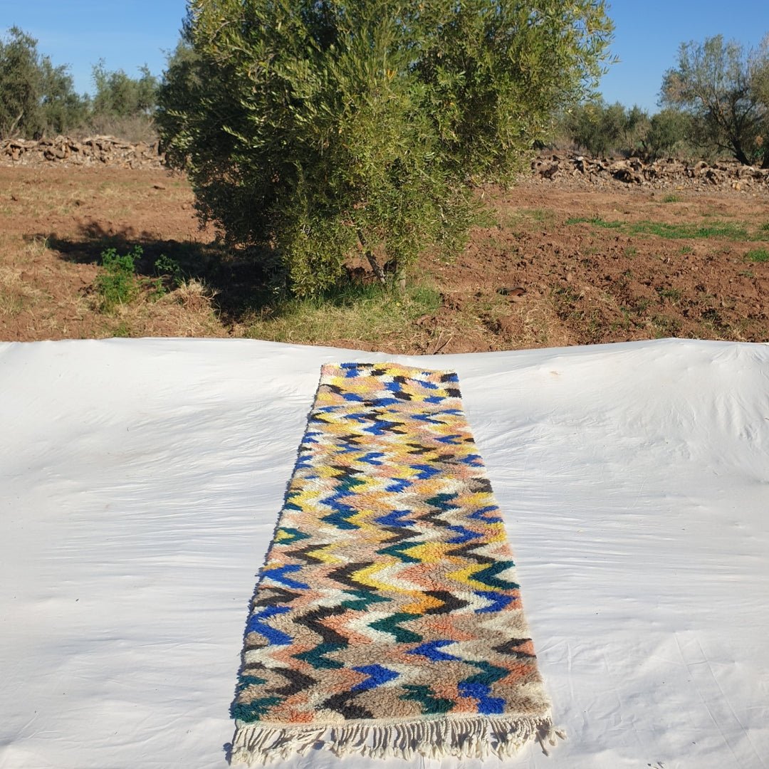 RAWE | 9'3 x 2'65 Ft | 2,82x0,81 m | Moroccan Beni Ourain Runner | 100% wool handmade - OunizZ