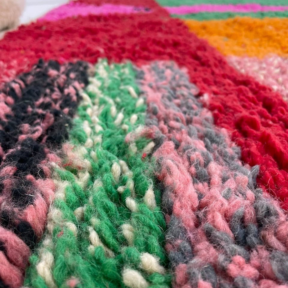 REBROKA | 9'9x6'8 Ft | 3x2 m | Moroccan Colorful Rug | 100% wool handmade - OunizZ