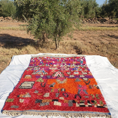 Replacement of BENI OUARAIN RUG Soft & Thick Red Orange Living Room Carpet | Moroccan High Pile Area Rug Berber Authentic Wool | 9’7x6'8 Ft by 12x8 ft | Laysa - OunizZ