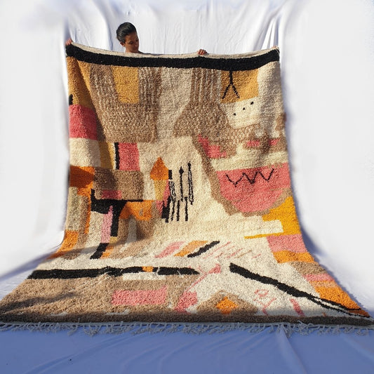 RIGHK | 10'5x6'6 Ft | 3,22x2 m | Moroccan Colorful Rug | 100% wool handmade - OunizZ