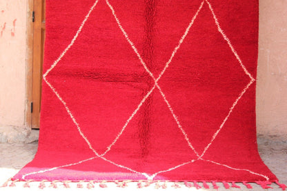 ROMANA | BENI OUARAIN Red Rug | 100% wool handmade in Morocco - OunizZ