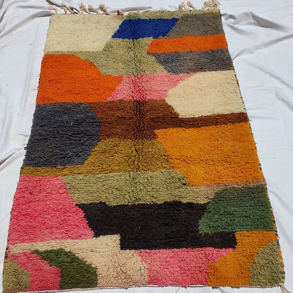 ROPA | 6'2x4 Ft | 188x123 cm | Moroccan Colorful Rug | 100% wool handmade - OunizZ